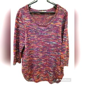Easy quarter sleeve colorful  sweater
